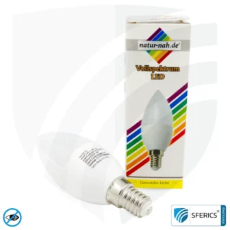 4.5 watt LED full spectrum candle | bright like 45 watts, 350 lumens | CRI 95 | flickerfree | daylight | E14 | business quality