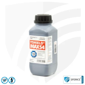 Shielding paint MAX54 | RF screening attenuation against electrosmog up to 100 dB at 40 GHz | TÜV SÜD certified | developed for maximum shielding against electrosmog by 5G or WIFI 6