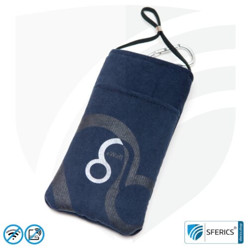 Cell phone pouch eWall for the smartphone | DARK-BLUE | anti electrosmog incl. 5G | 3in1 protection incl. RFID blocker | cell phone case for iPhone, Android, ... 1 Cell phone case eWall for the smartphone | DARK-BLUE | anti electrosmog incl. 5G | 3in1 protection incl. RFID blocker | cell phone case for iPhone, Android, ...