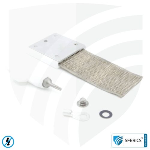 Mobile grounding plate | for grounding canopy, floor underlay, tent, sleeping bag, bed linen, blanket, etc. | GCV