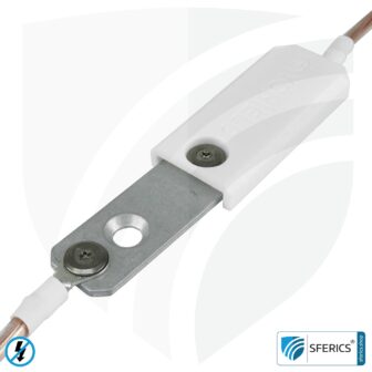 Grounding plate | stationary for indoor rooms | grounding of shielded surfaces | 20 x 80 mm