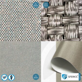 Shielding netting (mesh) HNS80, self-adhesive | RF screening attenuation against electrosmog up to 75 dB | 90 cm width. Effective against 5G!