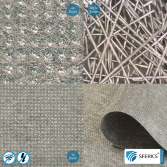 Shielding fleece HNV100 | RF screening attenuation against electrosmog up to 103 dB | For laying. 90 cm width. Effective against 5G!