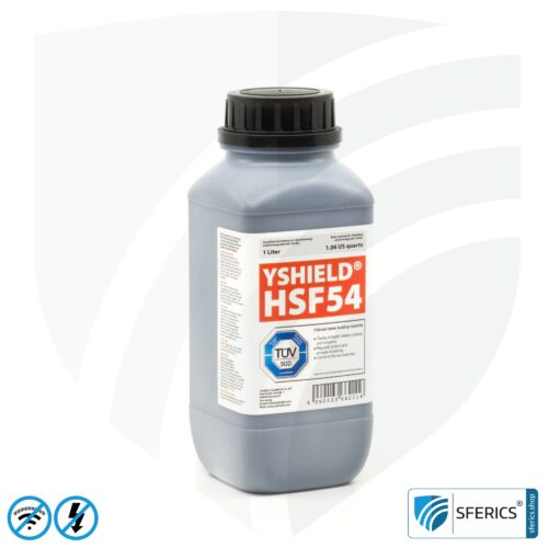 Shielding paint HSF54 | RF screening attenuation against electrosmog up to 90 dB at 40 GHz | classic shielding paint from YSHIELD | TÜV SÜD certified | effective on 5G!