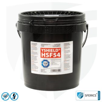 Shielding paint HSF54 | RF screening attenuation against electrosmog up to 90 dB at 40 GHz | classic shielding paint from YSHIELD | TÜV SÜD certified | effective on 5G!