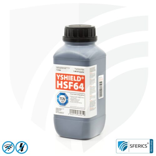 Shielding paint HSF64 | RF screening attenuation against electrosmog up to 93 dB at 40 GHz | without preservative » ideal for allergy sufferers | TÜV SÜD certified | effective at 5G!
