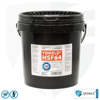 Shielding paint HSF64 | RF screening attenuation against electrosmog up to 93 dB at 40 GHz | without preservative » ideal for allergy sufferers | TÜV SÜD certified | effective at 5G!
