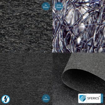 Shielding fleece NCV95 | Protection against electrosmog caused by alternating electric fields LF (domestic current) | For laying. 40 dB shielding effectiveness NF. 100 cm width.