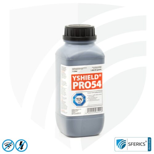 Shielding paint PRO54 | RF screening attenuation against electrosmog up to 93 dB at 40 GHz | no graphite effect = does not stain | technically the most resilient shielding paint | TÜV SÜD certified | effective at 5G!