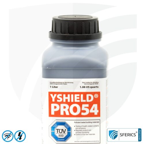 Shielding paint PRO54 | RF screening attenuation against electrosmog up to 93 dB at 40 GHz | no graphite effect = does not stain | technically the most resilient shielding paint | TÜV SÜD certified | effective at 5G!