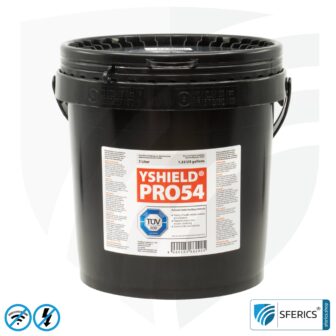 Shielding paint PRO54 | RF screening attenuation against electrosmog up to 93 dB at 40 GHz | no graphite effect = does not stain | technically the most resilient shielding paint | TÜV SÜD certified | effective at 5G!
