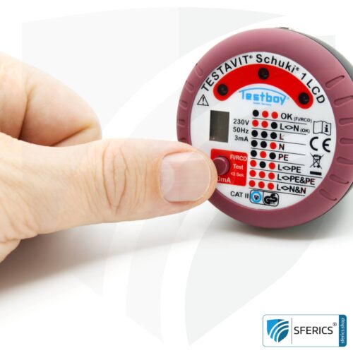 TESTAVIT SCHUKI 1 LCD | socket tester with RCD tripping | quick check of grounding, wiring and RCD circuit breaker.