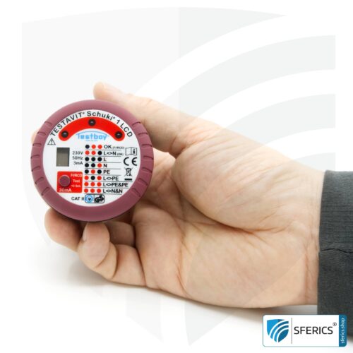 TESTAVIT SCHUKI 1 LCD | socket tester with RCD tripping | quick check of grounding, wiring and RCD circuit breaker.