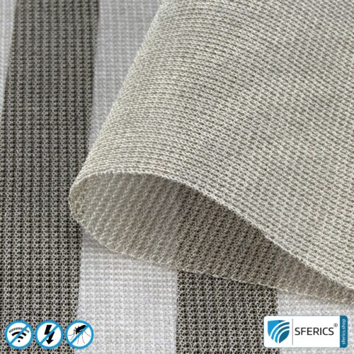 SILVER TULLE shielding fabric | ideal for production of canopies and curtains | RF screening attenuation against electrosmog up to 50 dB | TÜV-SÜD quality tested | Effective against 5G!