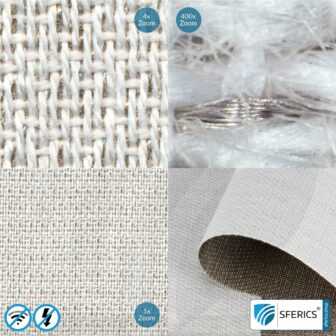SILVER TWIN shielding fabric | ideal for production of floor mats, curtains, room dividers | opaque | RF screening attenuation against electrosmog up to 60 dB | Effective against 5G!