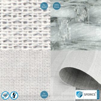 STEEL TWIN shielding fabric | ideal for production of floor mats, curtains, room dividers | opaque| RF screening attenuation against electrosmog up to 42 dB | TÜV-SÜD quality tested | Effective against 5G!