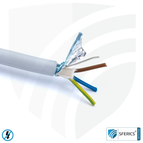 (N)HXMH(St)-J 3x 1.5 mm² shielded installation cable | halogen-free | plasticizer-free | electric cable for shielding alternating electrical fields LF