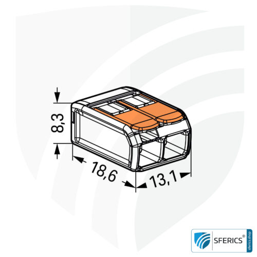 WAGO compact splicing connector, series 221 | model 221-412 | for 2 solid, fine-stranded and stranded cables | alternative to classic connector blocks