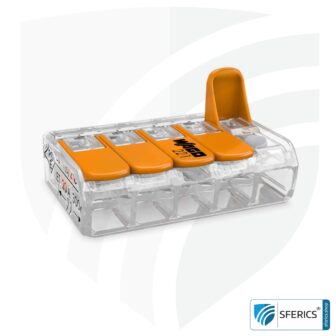 WAGO compact splicing connector, series 221 | model 221-415 | for 5 solid, fine-stranded and stranded cables | alternative to classic connector blocks