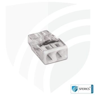 WAGO compact splicing connector | model 2273-202 | for 2 solid conductors | alternative to classic connector blocks
