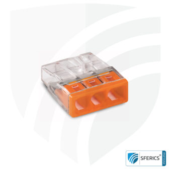 WAGO compact splicing connector | model 2273-203 | for 3 solid conductors | alternative to classic connector blocks