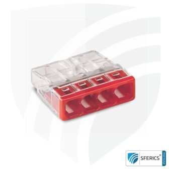 WAGO compact splicing connector | model 2273-204 | for 4 solid conductors | 100 pieces | alternative to classic connector blocks