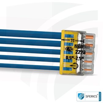 WAGO compact splicing connector | model 2273-205 | for 5 solid conductors | 100 pieces | alternative to classic connector blocks