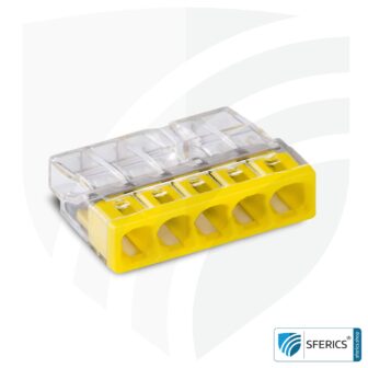WAGO compact splicing connector | model 2273-205 | for 5 solid conductors | 100 pieces | alternative to classic connector blocks