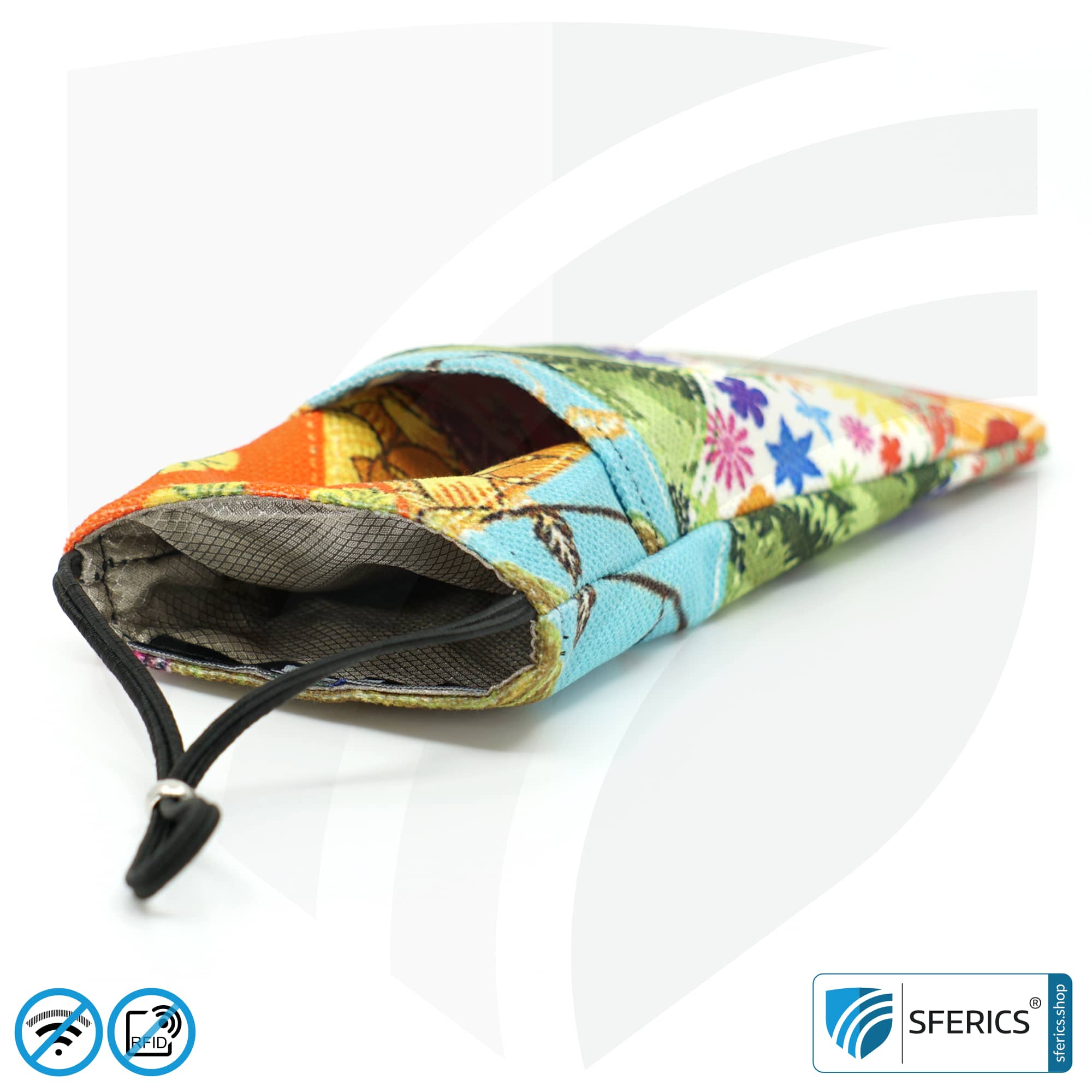 Cell phone pouch eWall for the smartphone | Unique in design FLOWERPOWER | anti electrosmog incl. 5G | 3in1 protection incl. RFID blocker | cell phone case for iPhone, Android, ... 4 Cell phone case eWall for the smartphone | Unique in design FLOWERPOWER | anti electrosmog incl. 5G | 3in1 protection incl. RFID blocker | cell phone case for iPhone, Android, ... | XL