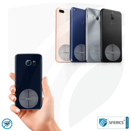 FAZUP antenna patch | SILVER | set of 4 with a price advantage for family and friends | innovative technology against electrosmog | protects against unnecessarily high radiation from your own mobile phone