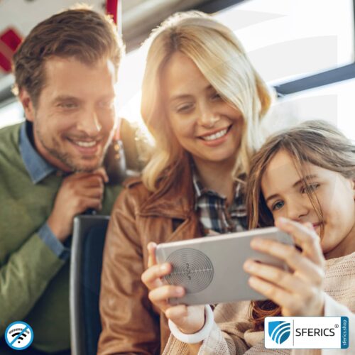 FAZUP antenna patch | SILVER | set of 4 with a price advantage for family and friends | innovative technology against electrosmog | protects against unnecessarily high radiation from your own mobile phone