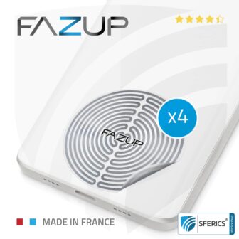 FAZUP antenna patch | SILVER | set of 4 with a price advantage for family and friends | innovative technology against electrosmog | protects against unnecessarily high radiation from your own mobile phone