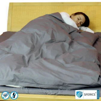 Shielding bed linen | mobile radiation protection against WIFI, cell phone, LTE, 5G, ... with efficiency over 99.99% (42 dB) | LF groundable