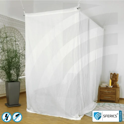 Shielding canopy electrosmog RF | SINGLE BED | Shielding radio up to 99.99 % (40 dB). Effective against mobile phone radiation, WIFI, etc.