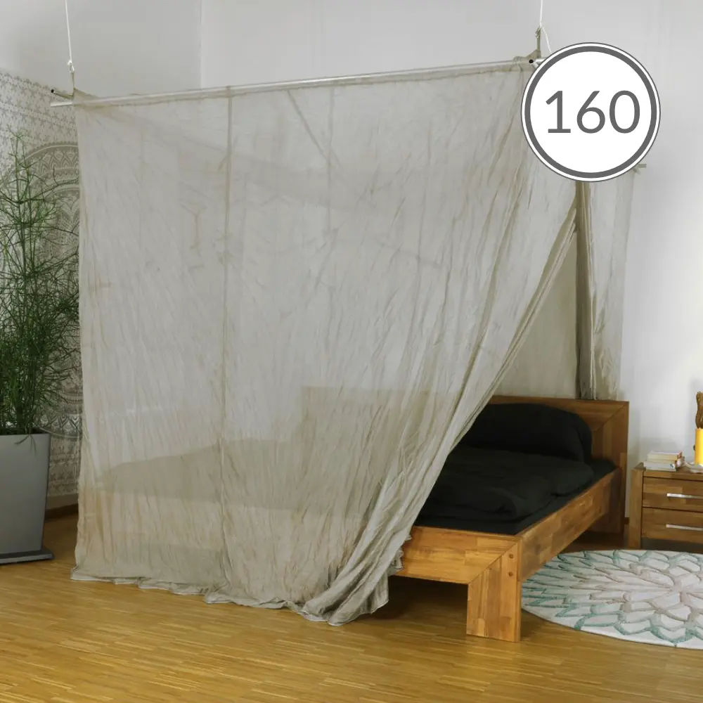 Abschirmender Baldachin Elektrosmog PRO | QUEENSIZE BETT, 160 CM | Abschirmung Funk über 99,99 % (48 dB). Erdbar. Wirkungsvoll gegen 5G! Feedbild.