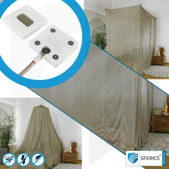 Individual extension of the canopy electrosmog BUDGET | activation of the grounding LF of the canopy | all-round shielding electrosmog HF