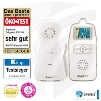 Angelcare 423-D audio baby monitor | low-radiation EMF | maximum reduction of electrosmog