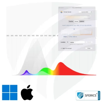 f.lux® | automatic eye-friendly color adjustment according to the time of day | Blue Light Calibration for PC | free download for Windows and MacOS