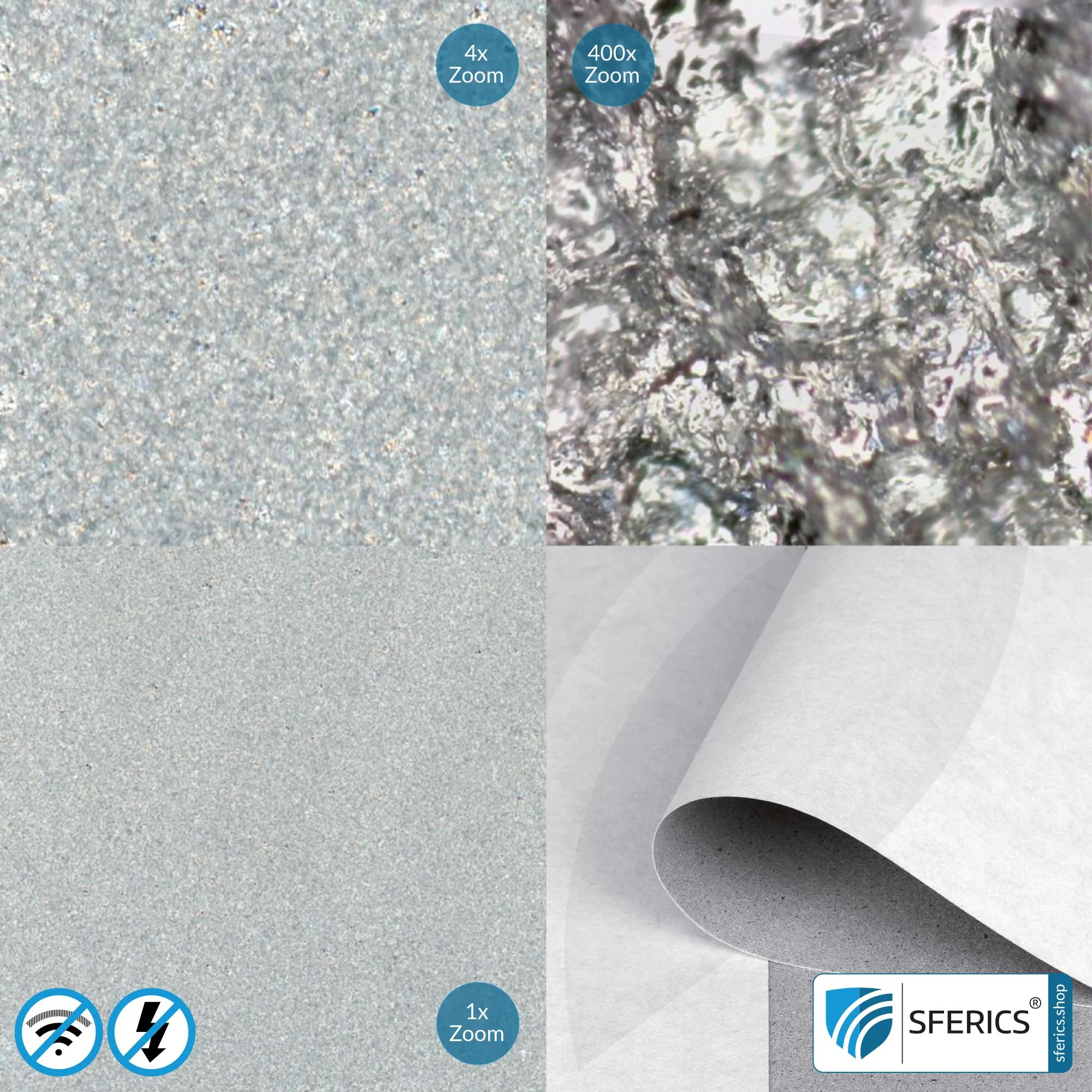 Premium shielding wallpaper ECO P100 | intermediate wallpaper | HF shielding against electrosmog up to 100 dB | TÜV-SÜD tested | Effective against 5G!