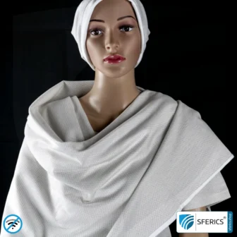 ANTIWAVE shielding cloak to wear around the neck | Protection against electrosmog HF with efficiency over 99,9 % (cell phone, WIFI, LTE) | 5G ready!