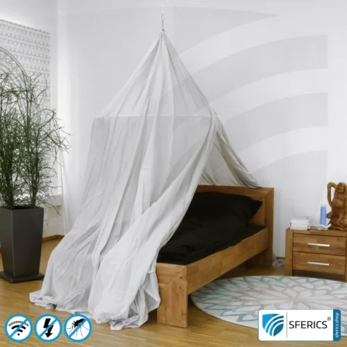 Shielding canopy Electrosmog PRO | 3 variants | Shielding EMF up to 99,99% (42 dB) | Groundable LF | Effective against 5G! 12 Shielding canopy Electrosmog PRO light | pyramid | EMF shielding up to 99.99% (42 dB). Groundable. Effective against 5G!