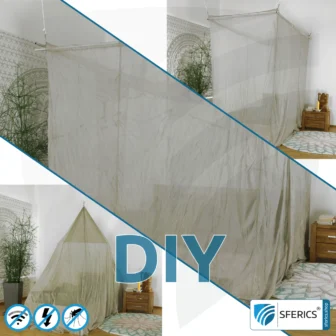 Shielding canopy Electrosmog PRO | DIY for the EMF professional | Shielding EMF over 99.99% (48 dB at 1 GHz) | groundable
