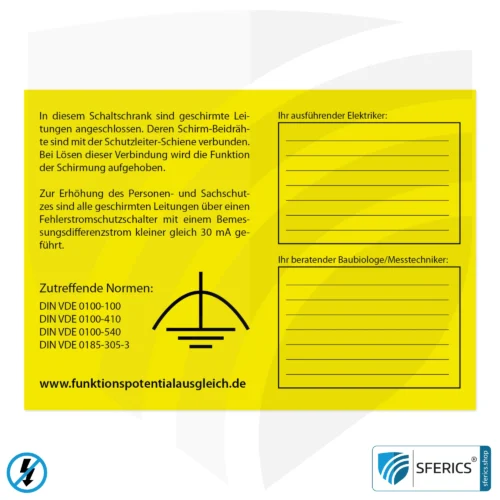 FEB labeling for functional equipotential bonding for quality assurance, self-adhesive | download free to print