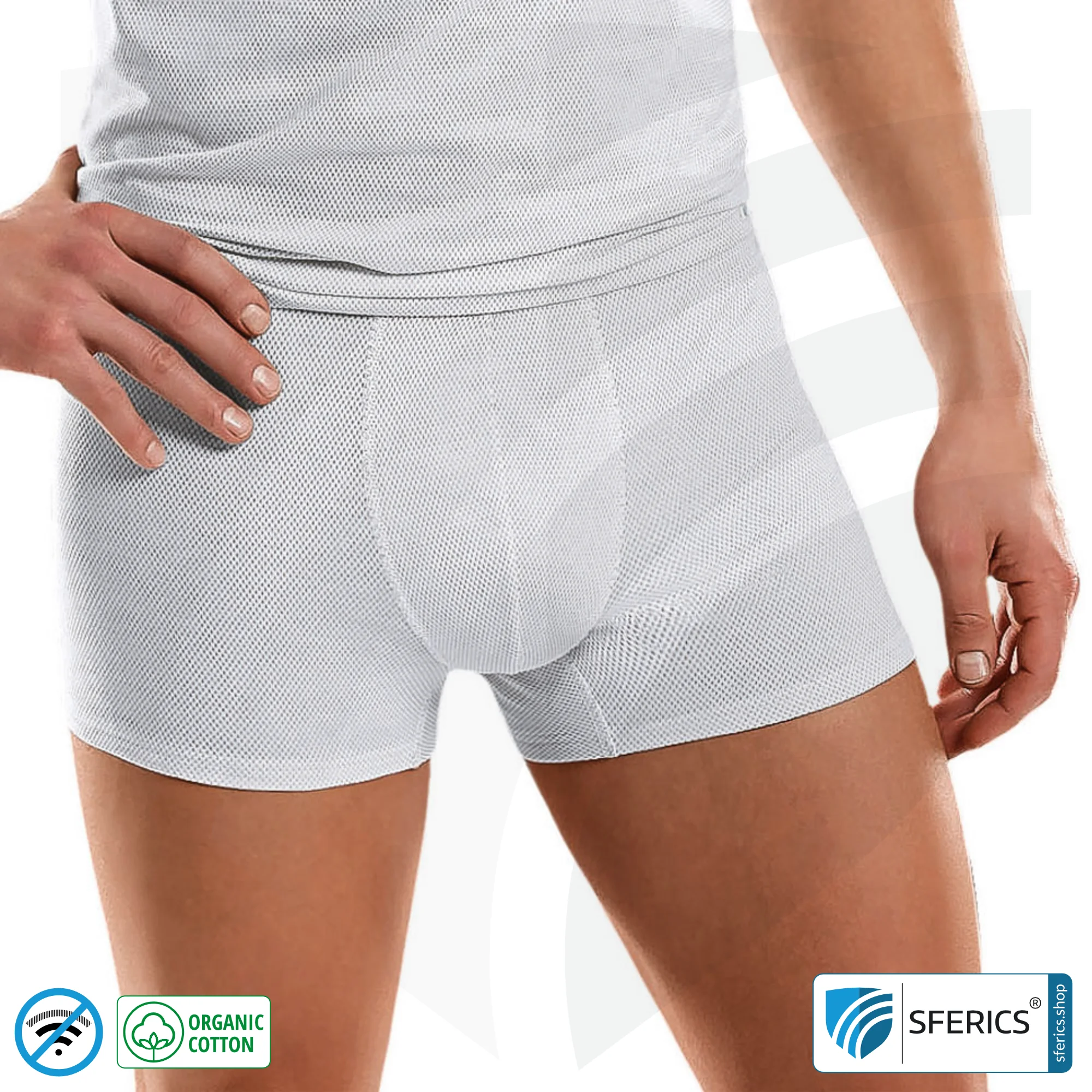 Shielding ANTIWAVE shorts for men | Protection up to 30 dB against HF electrosmog (mobile phone, WIFI, LTE) | Ideal for electrosensitive people 3 Shielding ANTIWAVE shorts for men | Protection up to 30 dB against HF electrosmog (mobile phone, WIFI, LTE) | Ideal for electrosensitive people