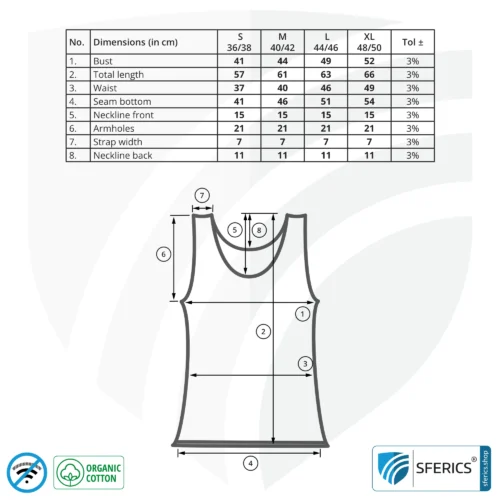 Shielding ANTIWAVE tank-top for women | Protection up to 30 dB against HF electrosmog (mobile phone, WIFI, LTE) | Ideal for electrosensitive people