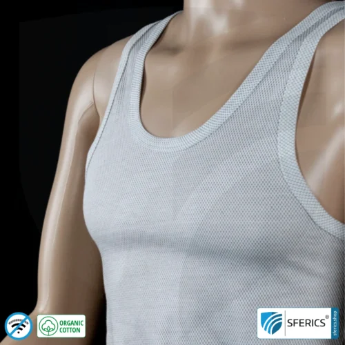 Shielding ANTIWAVE tank-top for men | Protection up to 30 dB against HF electrosmog (mobile phone, WIFI, LTE) | Ideal for electrosensitive people