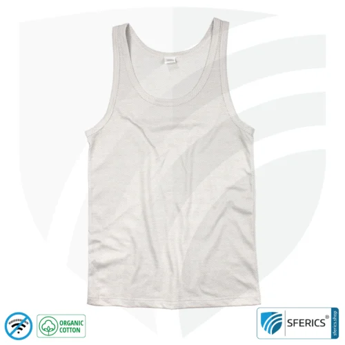 Shielding ANTIWAVE tank-top for men | Protection up to 30 dB against HF electrosmog (mobile phone, WIFI, LTE) | Ideal for electrosensitive people 1 Shielding ANTIWAVE tank-top for men | Protection up to 30 dB against HF electrosmog (mobile phone, WIFI, LTE) | Ideal for electrosensitive people