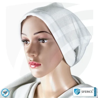 ANTIWAVE shielding cap Beany | protection against electrosmog HF with efficiency up to 99,9 % (cell phone, WIFI, LTE) | 5G ready!