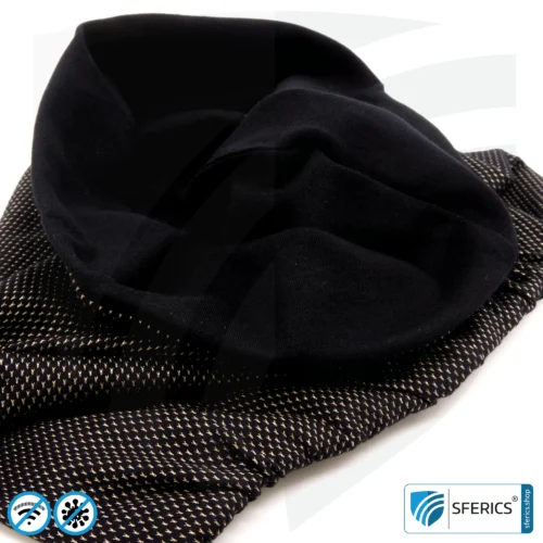 ANTIWAVE shielding, elastic tube scarf | protection against HF electrosmog with efficiency up to 99,9% | shielding fabric with silver for an antibacterial effect through silver ions 27 ANTIWAVE shielding, elastic tube scarf | protection against HF electrosmog with efficiency up to 99.9% | shielding fabric with silver for an antibacterial effect through silver ions