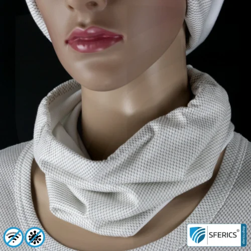 ANTIWAVE shielding, elastic tube scarf | protection against HF electrosmog with efficiency up to 99,9% | shielding fabric with silver for an antibacterial effect through silver ions 28 ANTIWAVE shielding, elastic tube scarf | protection against HF electrosmog with efficiency up to 99.9% | shielding fabric with silver for an antibacterial effect through silver ions